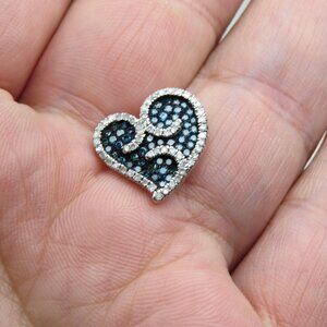 *925 Sterling Silver Diamond Heart Pendent